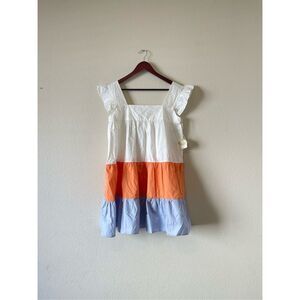NWT Altar’d state poplin cotton tiered‎ colorblock dress small